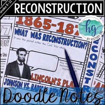 Preview of Reconstruction Review Doodle Notes and Digital Guided Notes