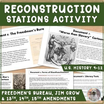 Preview of Reconstruction Stations: Jim Crow, Plessy v. Ferguson, Freedmens Bureau, & more