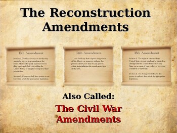 The Reconstruction Amendments by Alta's Place | Teachers Pay Teachers