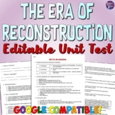 Reconstruction Unit Test and Answer Key