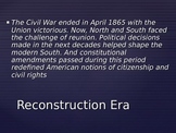 Reconstruction after the Civil War PowerPoint