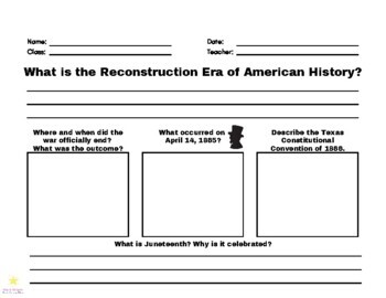 Preview of Reconstruction in Texas - Texas History Notes & Presentation Link