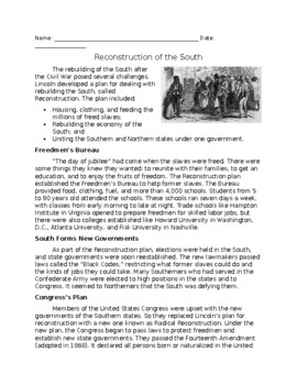 Preview of Reconstruction of the South
