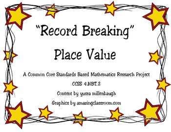 Preview of "Record Breaking" Place Value Math Project