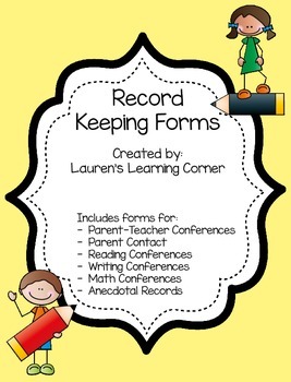 Preview of Record Keeping and Conference Forms