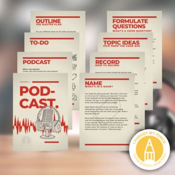 Preview of Record a Podcast · ESL/EFL/ELA Podcast Project · Editable