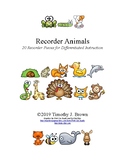 Recorder Animals complete set - 20 pieces for differentiat