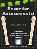 Recorder Assessments Pack: Elementary General Music
