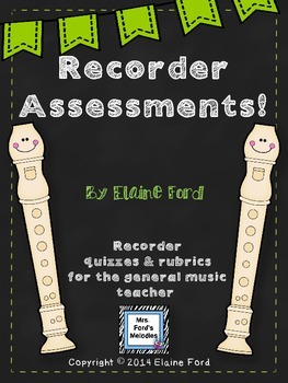 Preview of Recorder Assessments Pack: Elementary General Music