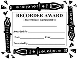 Recorder Award/Certificate