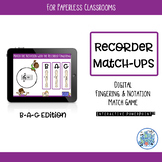 Recorder BAG Match-Ups Interactive PowerPoint for Paperless Classrooms