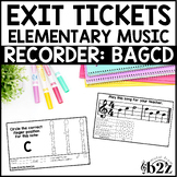 Recorder BAGCD Exit Tickets & Rubrics Editable Elementary 