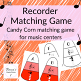 Recorder Candy Corn Matching Game for Fall Music Centers