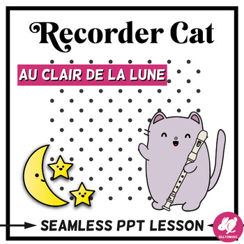 Preview of Recorder Song: Au Clair de la Lune PowerPoint Music Lesson