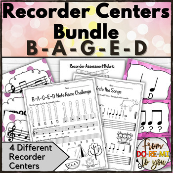Preview of Recorder Centers or Stations Bundle B-A-G-E-D