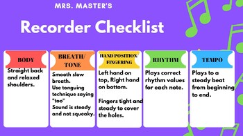 Preview of Recorder Checklist in English/Spanish