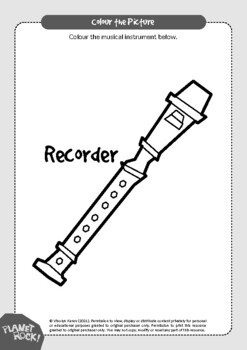 Preview of Recorder Coloring Page