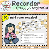 Recorder Craft Stick Song Puzzles