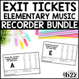 Recorder Exit Tickets BUNDLE Rubrics Editable Elementary M