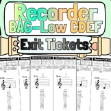 Recorder Exit Tickets - Low CDEF-BAG