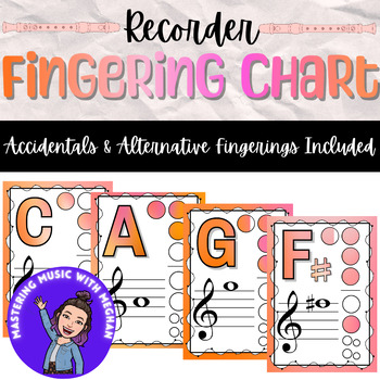 Preview of Recorder Fingering Chart - Aesthetic Music