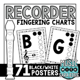 Recorder Fingering Charts {Black/White}