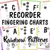 Recorder Fingering Charts: Rainbow Patterns Music Room Decor