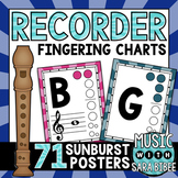Recorder Fingering Charts {Sunburst Theme}