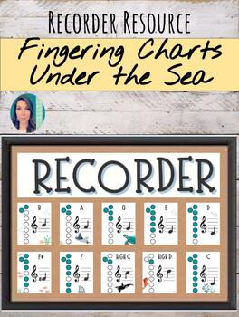 Preview of Recorder Fingering Charts | Under the Sea