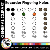 Recorder Fingering Clipart (clip art) - Fingering holes only