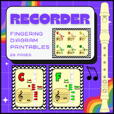 Recorder Fingering Chart Printables - Boomwhacker Colors!