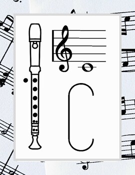 Preview of Recorder Fingering Posters with Music Note Frame