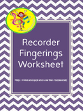 Recorder Fingerings Worksheet B-A-G