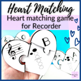 Recorder Hearts Matching Game for Music Centers