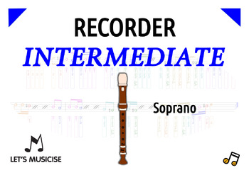 Preview of Recorder Intermediate Method (w. Diagrams/Fingering Charts) Soprano Recorder