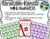 Recorder Karate / Dojo Volume 1 Mini Awards | Distance Learning