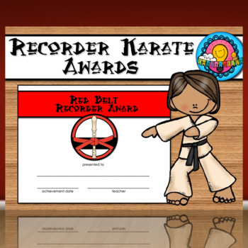 Preview of Recorder Karate Editable Award Certificates