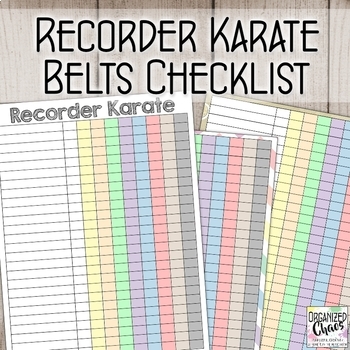 Preview of Recorder Karate Records Checklist (6 designs)