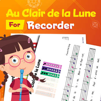 Recorder Kit: Au Clair de la Lune Sheet Music with MP3 Play-Along Track