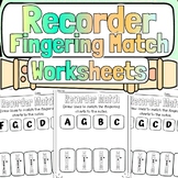 Recorder Line Matching Worksheets