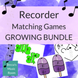 Recorder Matching Games for Music Centers GROWING BUNDLE