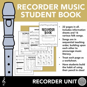 Preview of Student Recorder Music Book