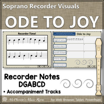 Preview of Recorder Music and Song Ode to Joy Interactive Visuals {Notes DGABCD}