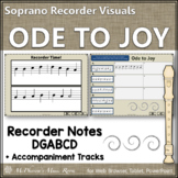 Recorder Music and Song Ode to Joy Interactive Visuals {No