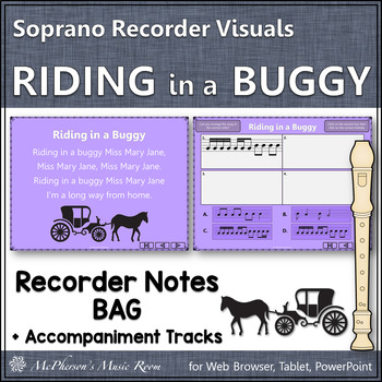 Preview of Recorder Music and Song Riding in a Buggy Interactive Visuals {Notes BAG}