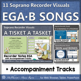 Recorder Music and Songs Interactive Visuals {Notes EGA & 