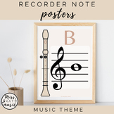 Recorder Note Classroom Posters - Music Theme Decor