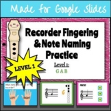 Recorder Note Naming and Fingering Practice - LEVEL 1: BAG