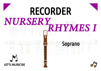 Preview of Recorder Nursery Rhymes 1 (w. Diagrams/Fingering Charts) Soprano Recorder