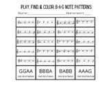 Recorder: Play, Find, & Color B A G only